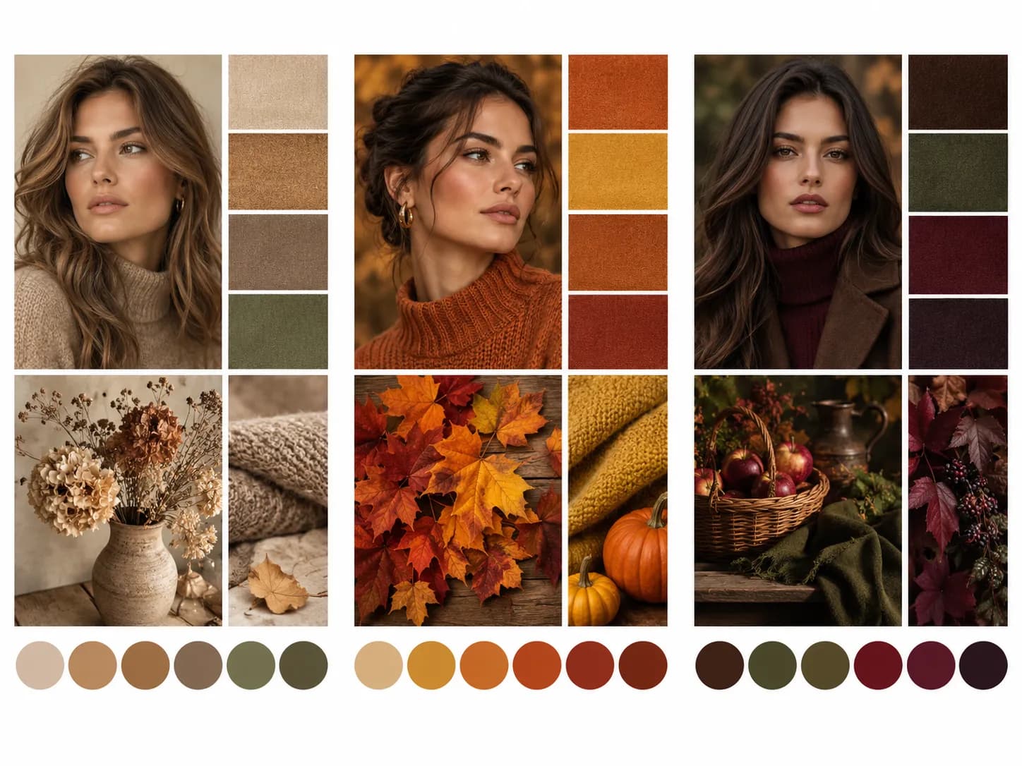 Autumn color palettes